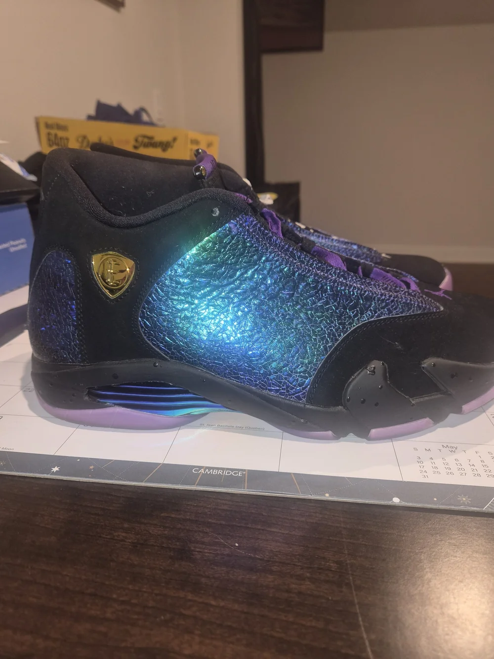 Nike Mens Air Jordan Retro Basketball Shoes - Iridescent Blue/Purple